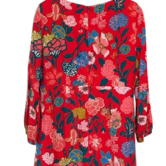 NWT J. Crew Floral Red Dress, Short Length, Long Sleeve, V-Neck, Size 16, NEW - Picture 15 of 15